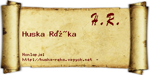 Huska Réka névjegykártya